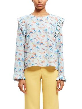Disney x Opening Ceremony 2018 Mickey Mouse Printed Ruffle Blouse - Rare!